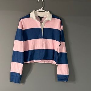 Striped blue and pink shirt